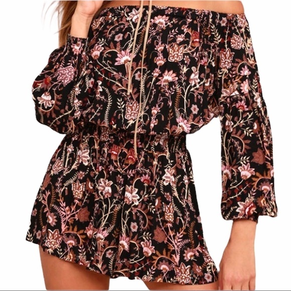 Free People Pants - Free People Pretty and Free One Piece Shorts Romper Off the Shoulder Size Small